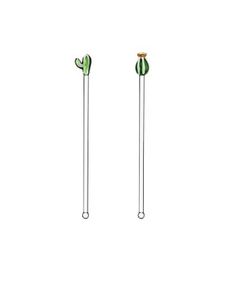 Set 2 amestecatoare cocktail, Cactus Green/Amber, Desert Plants - designer Alessandra Baldereschi - ICHENDORF